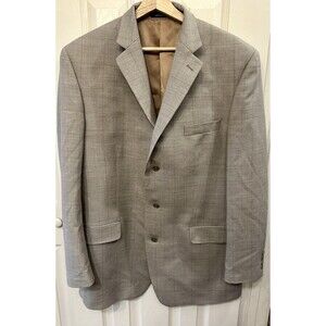 CALVIN KLEIN 100% Wool Gray Men's Suit Coat Sport Coat‎ Blazer Jacket Lined 44L